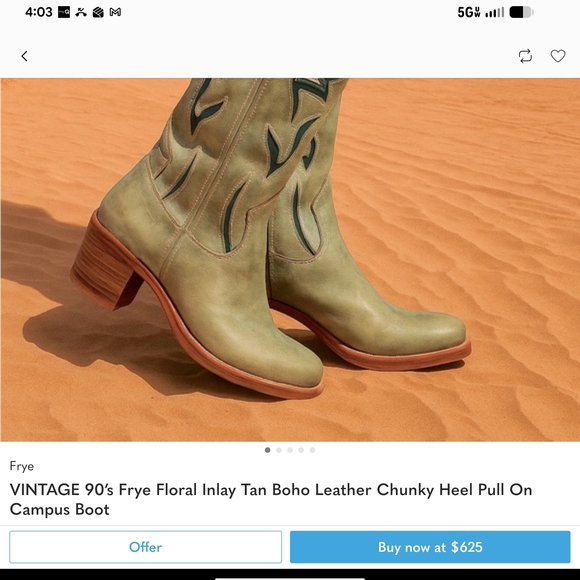 Frye Tan and Teal Heeled Boots - Picture 10 of 10